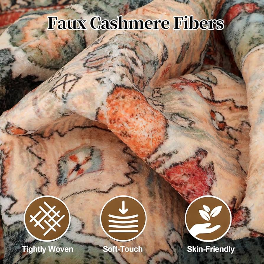 Soft Boho Area Rug, Non-Slip, Washable Carpet for Living Room/Bedroom/Dining/Office