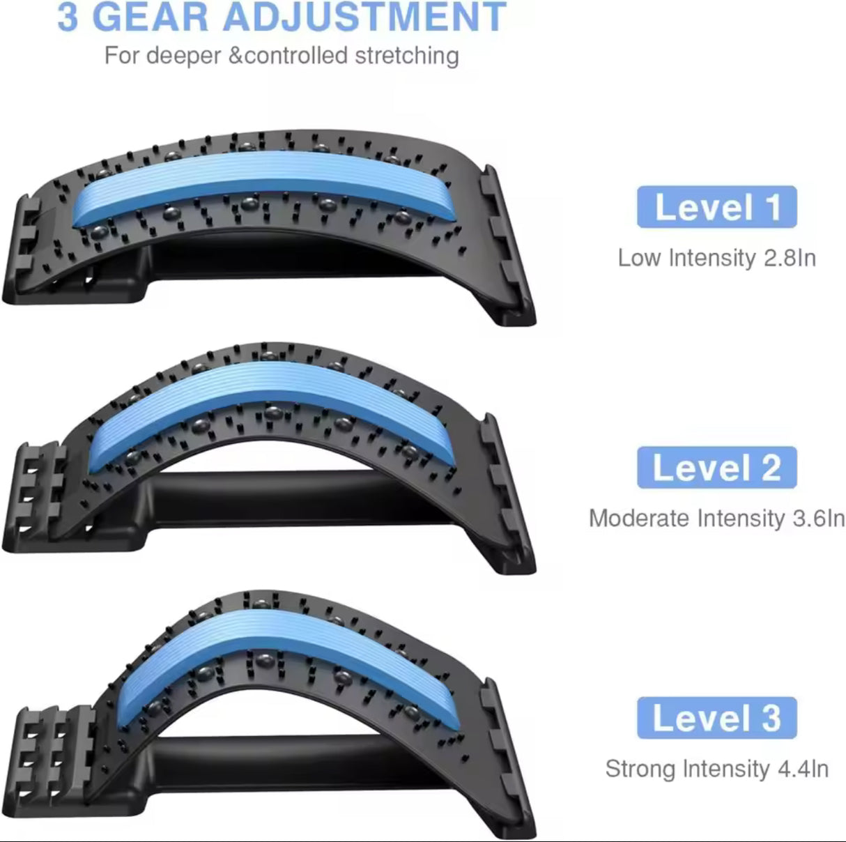 Multilevel Back Stretcher for Back Pain Relief Lower & Upper Back Support for Herniated Disc Recovery