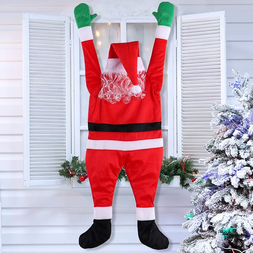 Christmas Hanging SANTA suit from on the Gutter Roof Outdoor Decoration Big 5FT