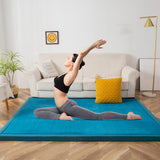 Coral Velvet Area Rug, 3cm Thick Non-Slip Fluffy Short Pile Crawling Rug, Modern Washable Soft Rug for Boys or Girls Children's Room, Living Room (Bluestone, 150×200cm)