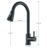 WELS Kitchen Mixer Tap Black 360° Pull Out 2-Mode Spray Laundry Sink Faucet
