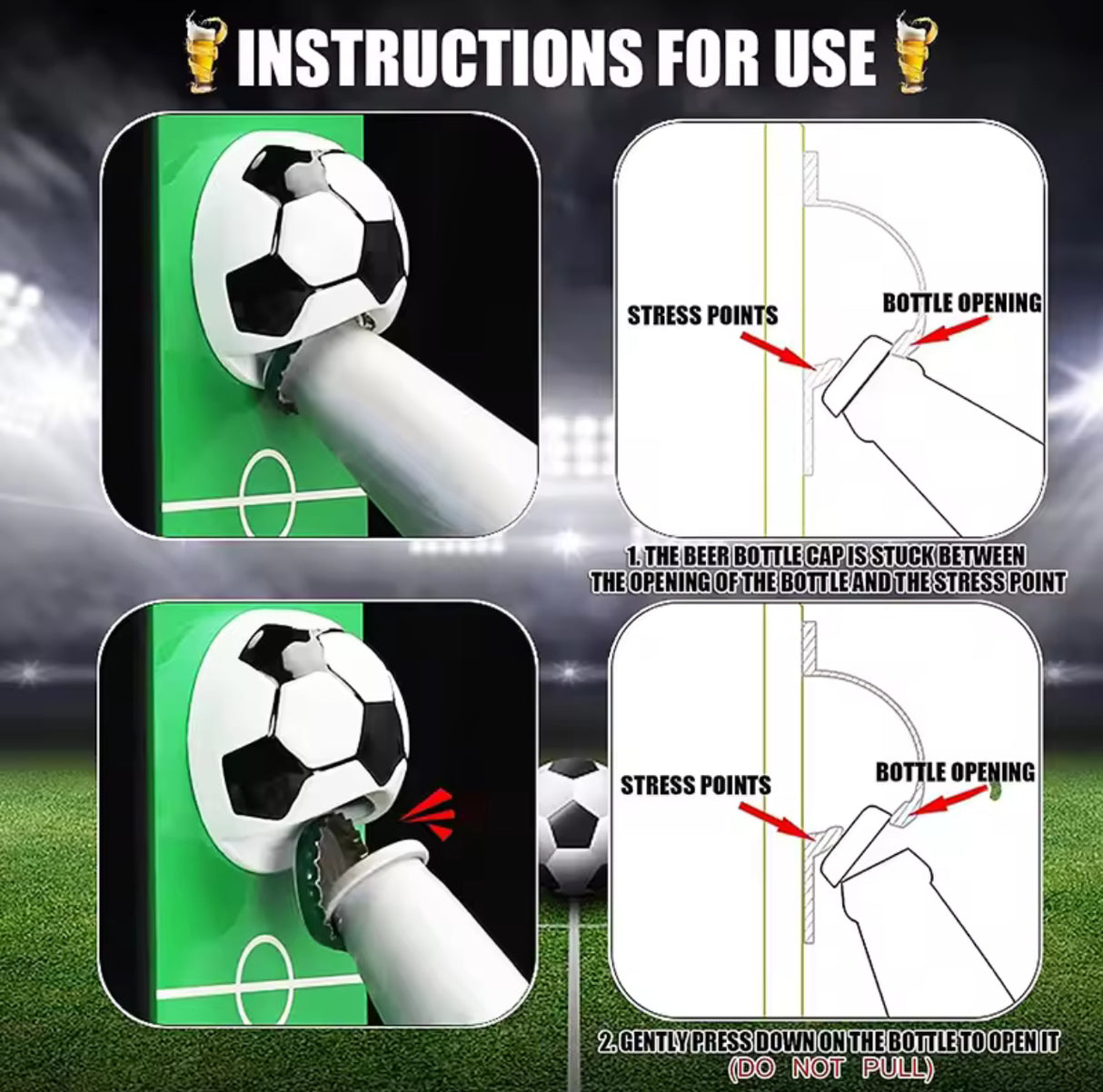 Magnetic Bottle Opener Football Wall Mounted Metal Beer Bottle Opener Basketball Bottle Opener Home Bar Accessories Gifts