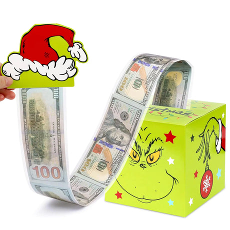 Christmas Gifts for Party Christmas Money Holders for Cash with 100 pcs Transparent Bags Merry Christmas Party Favor Christmas Money Pull Pouch for Kids Adults