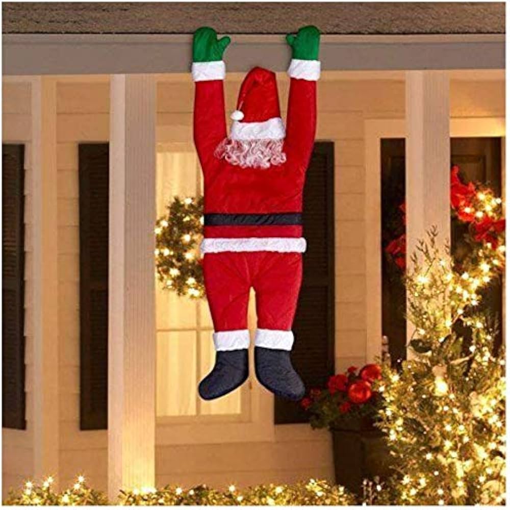 Christmas Hanging SANTA suit from on the Gutter Roof Outdoor Decoration Big 5FT