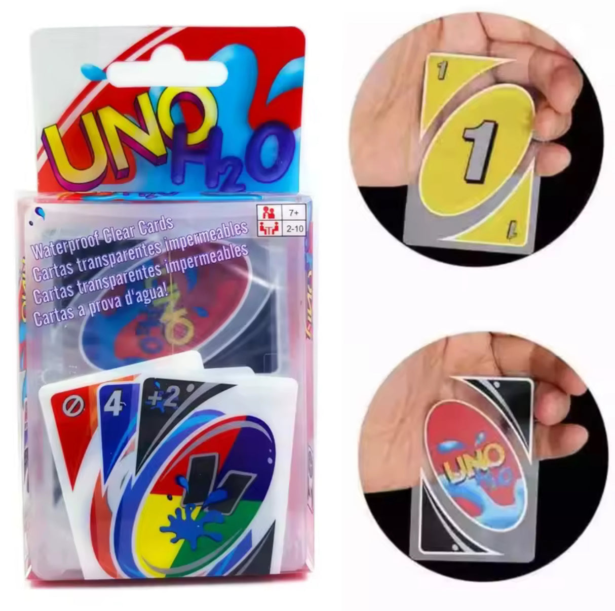 Board Games UNO H2O Card Game WaterProof Pressure Proof PVC Plastic Transparent Kids Toys Playing Cards Halloween Birthday Gifts