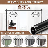 Room Divider Curtain Rod No Drilling, Wall Divider for Room Separation, 121-304cm(H) 71-177cm(W) Adjustable, Heavy Duty Floor to Ceiling Tension Curtain Stand, Black