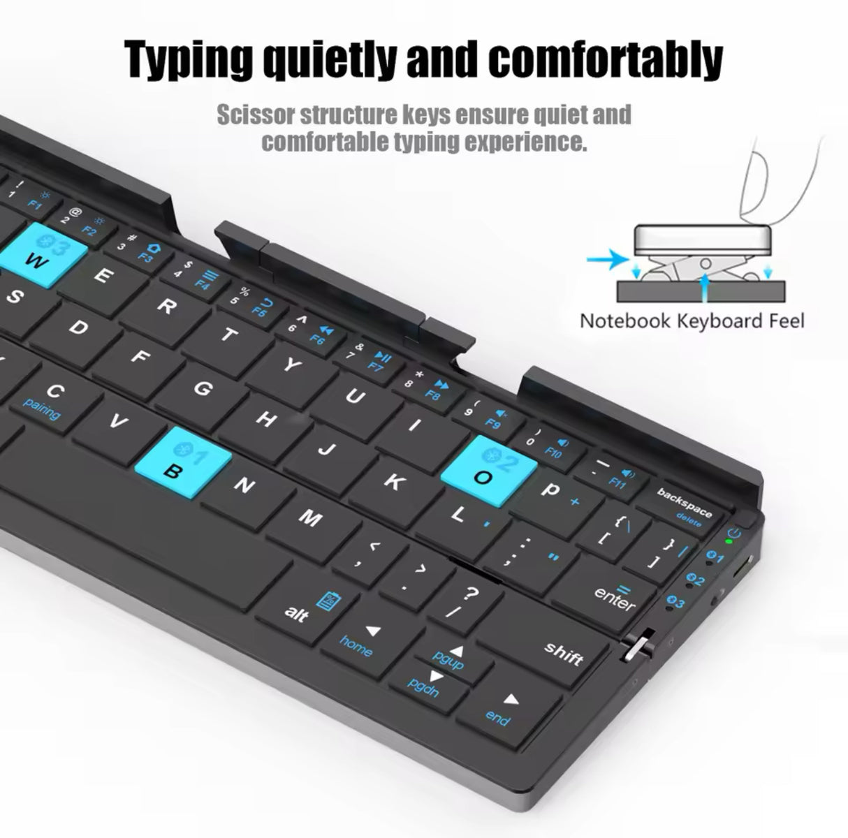 Folding Mini Wireless BT Keyboard With Magnetic Stand Aluminum Alloy Keypad For iPad iPhones Samsung Tablet Rechargeable Keypad