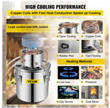 Alcohol Distiller Water Wine Home Copper Boiler Moonshine Still 12L 3Gal