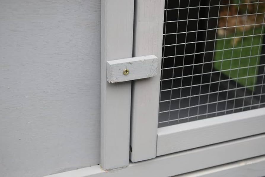 Double Run Wooden Chicken Coop Rabbit Hutch Bunny Cage Grey