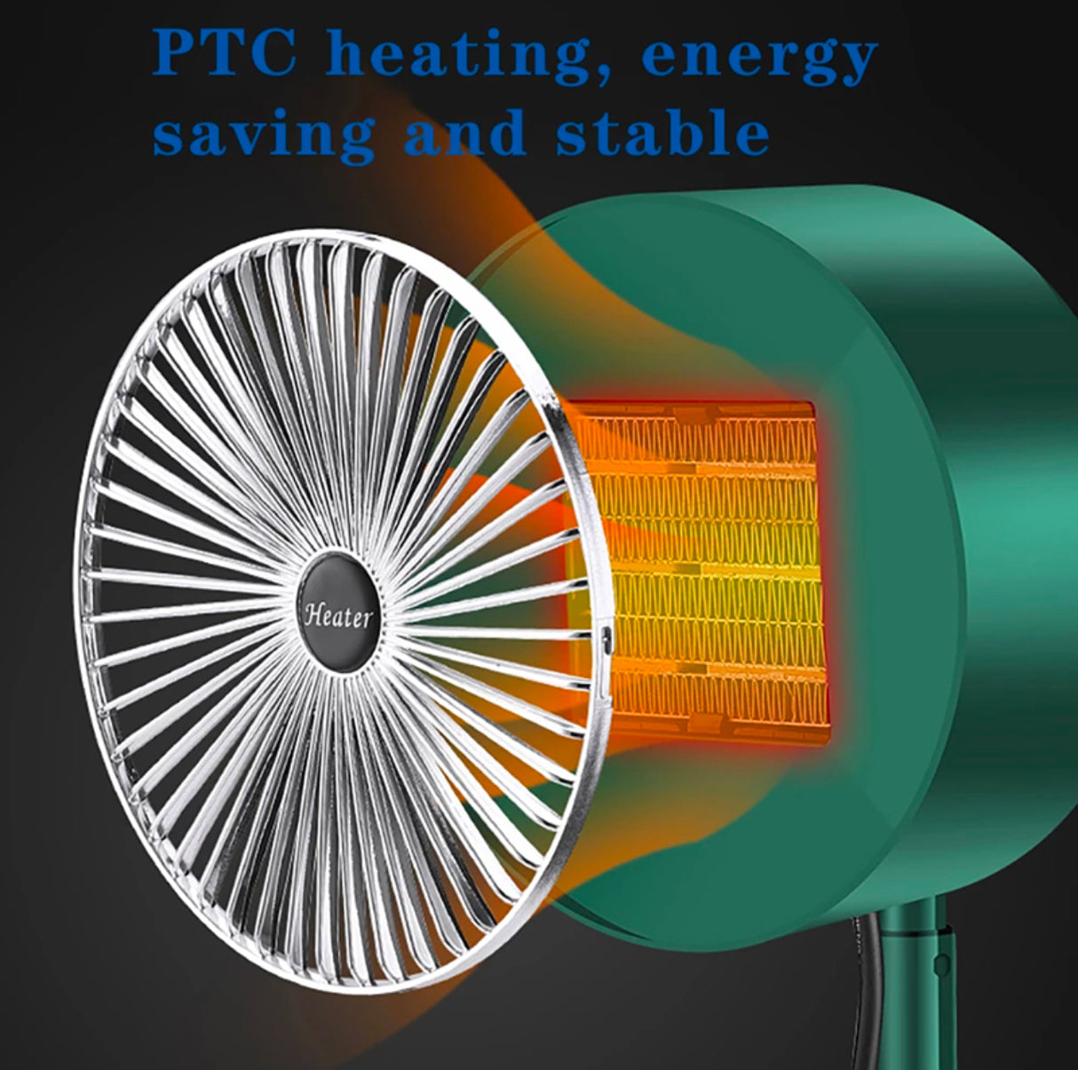 Portable Electric Heater Fan 1000W PTC Fast Heating Ceramic Home Office Travel