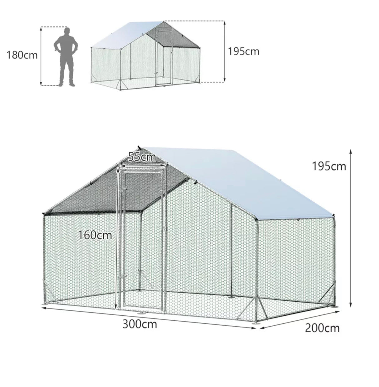 Large Outdoor Dog Kennel Pet Dog Cat Playpen Backyard Dog House Enclosure