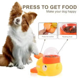 2-in-1 Interactive Dog Toy Pet Automatic Food Treat Dispenser Cartoon Duck Design Slow Food Pet Snack Feeder for Dog Training