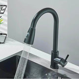 WELS Kitchen Mixer Tap Black 360° Pull Out 2-Mode Spray Laundry Sink Faucet