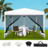 3x3 Marquee Gazebo, Pop Up Camping Tent Folding Gazebos Garden Outdoor Wedding Party Canopy Patio Carport, Water Resistant and UV Carry Bag Mesh Panels
