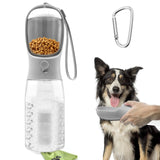 Portable Dog Water Bottle 20oz Dog Water Dispenser with Food Container & Poop Bag HolderBPA-Free Food Grade Leak Proof Dog Cat Travel Drink Bottle Bowl Pet Outdoor Drinking Cup Dog Gift