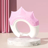 Adjustable Size Children Shampoo Cap Crown Baby Shower Cap Cartoon Bath Visor Infant Hair Shield Ear Protection Waterproof