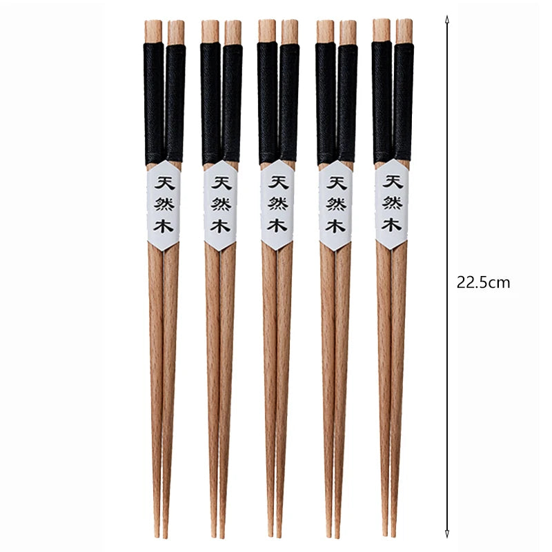 5 Pairs Wooden Chopsticks Wood Chopsticks Set Japanese Sushi Chopsticks Korean Chinese Snack Food Chop Sticks Kitchen Tableware