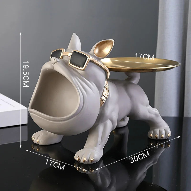 Home Decor Bulldog Figurine Dog Statue Storage Box Animal Ornament Resin Craft Art Sculpture Figurine Home Puppy Sculpture 30cm