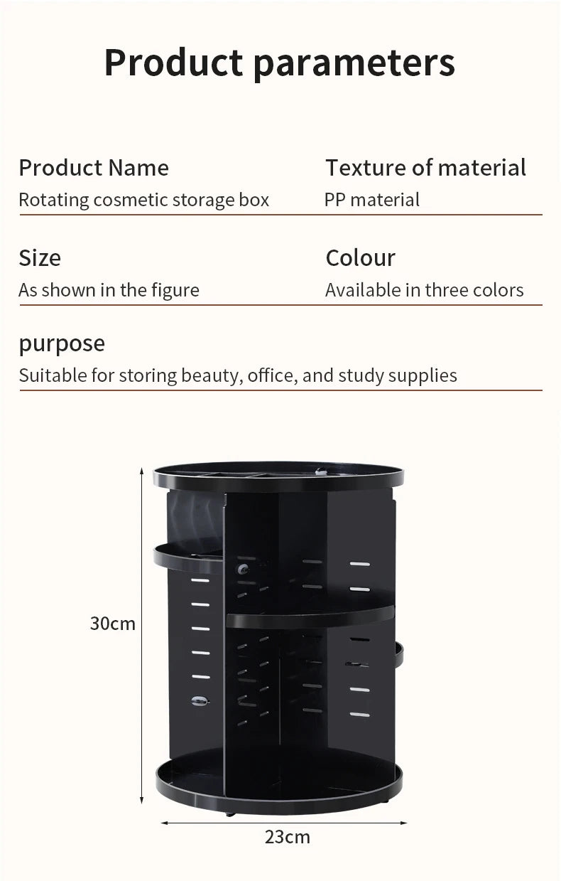 360 Degree Rotating Makeup Storage Box Rotating Layer Transparent Desktop Organizer Home Dresser Perfume Skin Care Shelf