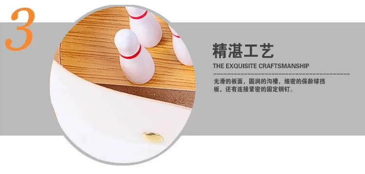 High-end small safe wooden children's educational innovation toys mini bowling set tabletop game wooden parent-child fun toys