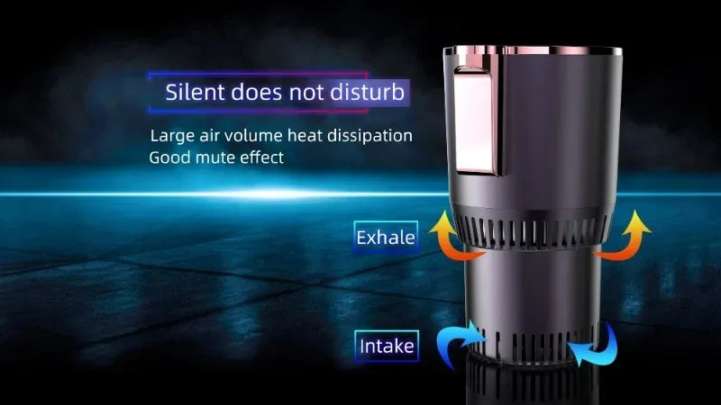 2-in-1 Car Cup Holder Cooler Warmer 12V Smart Temperature Control Rapid Heating/Cooling Mug For Travel/Office/Home