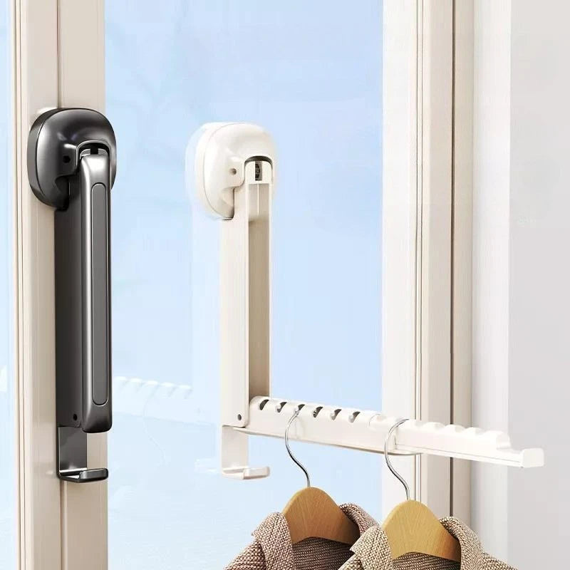 Folding Wall-mounted Clothes Drying Rack with Suction Cup Foldable Retractable Portable Clothes Drying Folding Clothes Racks