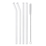 4/8Pcs Reusable Glass Straws Clear Glass Drinking Straws 8 Inch 8mm Tubes Juice Smoothie Tea Straws Glasses Straw Set for Drinks
