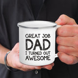 Dad Nutritional Facts Coffee Mug Enamel Cup for Papa Daddy Stepdad Father’s Day Gift Best Dad Ever Cups Dad Gifts From Kids