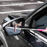 Car Rearview Mirror Wiper Telescopic Handle Durable Stainless Auto Glass Cleaning Tools Cleaning Brush