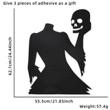 Halloween decoration room door stickers window decor skeleton hand pumpkin DIY devil witch hat glass window stickers ghost