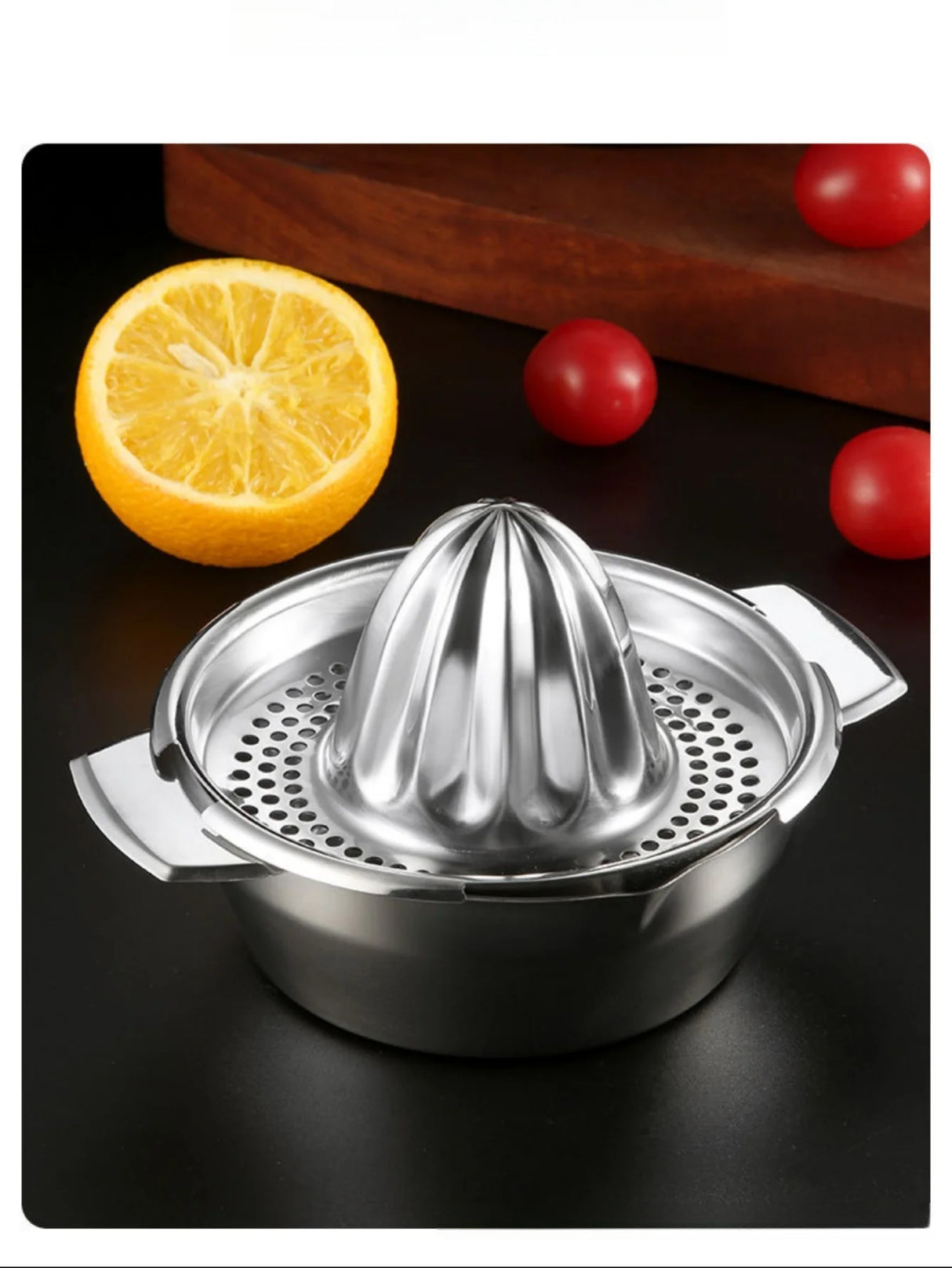 Manual Stainless Steel Lemon Orange Squeezer Citrus Juicer Hand Press with Bowl And Strainer for Fresh Juice Extraction