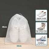 Portable Shoe Storage Drawstring Eco Storage Bag for Sundries Non-woven Bag Cover Anti-yellow White Shoe Dustproof Shoe Cover