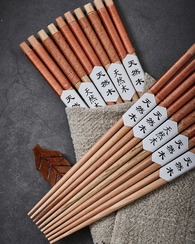 5 Pairs Wooden Chopsticks Wood Chopsticks Set Japanese Sushi Chopsticks Korean Chinese Snack Food Chop Sticks Kitchen Tableware