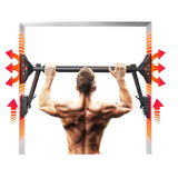 Pull Up Bar for Home Gym: Dual Direction Support System Enables Full Upper Body Workout Adjustable Height Fitness Training Equip