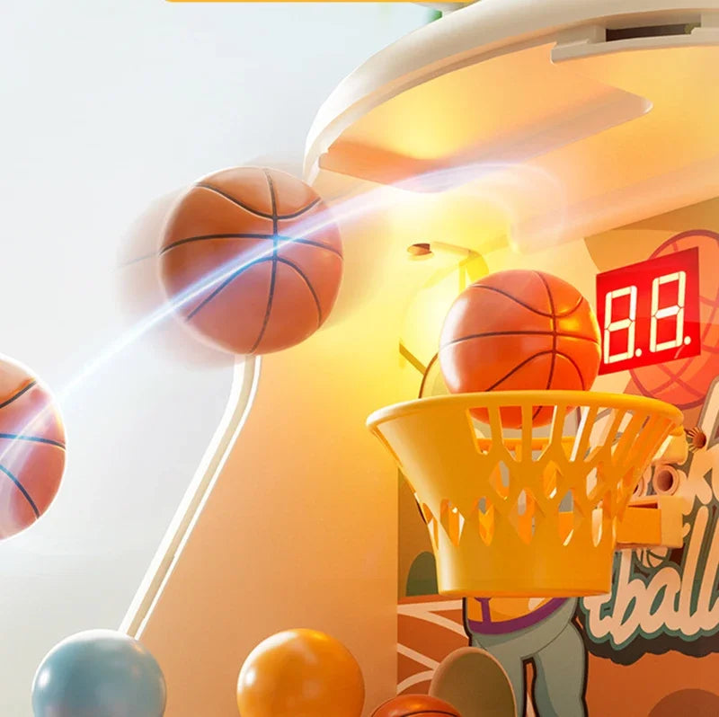 Basketball Shooting Arcade Game Toy - Desktop Pinball Hoop with LED Scoring, Fun Interactive for Kids Family Party Gathering