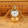 Harry Potter Peripheral Pocket Watch Necklace - Golden Snitch Retro Flip Lid Big Wings Pendant Commemorative Watch