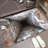 Front Door Mat Entrance Brick Bottomless Hole Area Rug 3D Trap Optical Visual Illusion Rugs Playroom Floor Carpet Mat