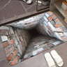 Front Door Mat Entrance Brick Bottomless Hole Area Rug 3D Trap Optical Visual Illusion Rugs Playroom Floor Carpet Mat