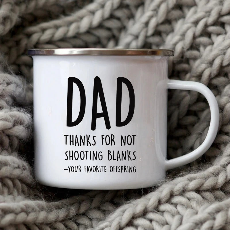 Dad Nutritional Facts Coffee Mug Enamel Cup for Papa Daddy Stepdad Father’s Day Gift Best Dad Ever Cups Dad Gifts From Kids