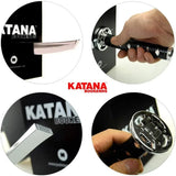 Book ending decoration, modern metal interesting unique black DVD bookshelf, katana book stuffing holder for the office home