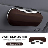 Car Glasses Box Portable Press Switch Sunglasses Holder Support Driver Goggle Case Car Sun Visor Eyeglasses Storage Box