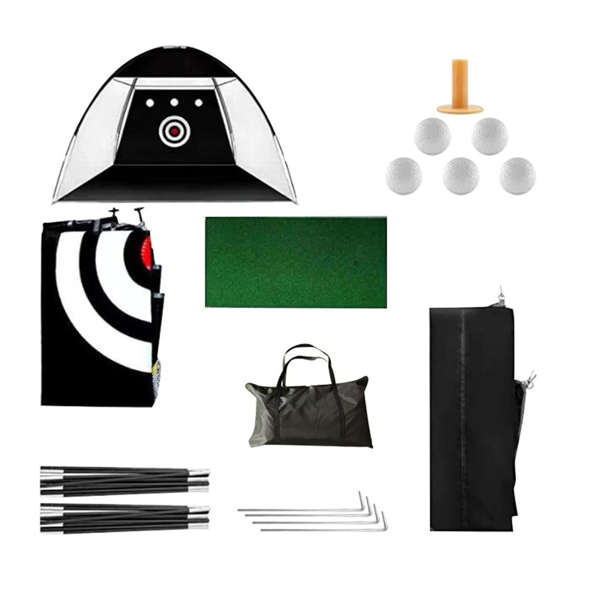 Golf Practice Tent Net  10x7ft Practice Net With Triturf Mat  Golf Hitting Aid For Backyard Home Sports Equipment Chipping Swing