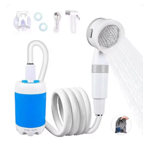 Portable Camping Shower Pump with Digital Display 4000mAh Upgraded Rechargeable Electric Shower Pump for Camping Beach Dormitory