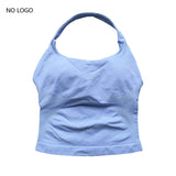Impact Halter Top Push-Up Sports Bra Backless Design Yoga Tank Top Fitness Workout Activewear Gym Clothes Sports Bras