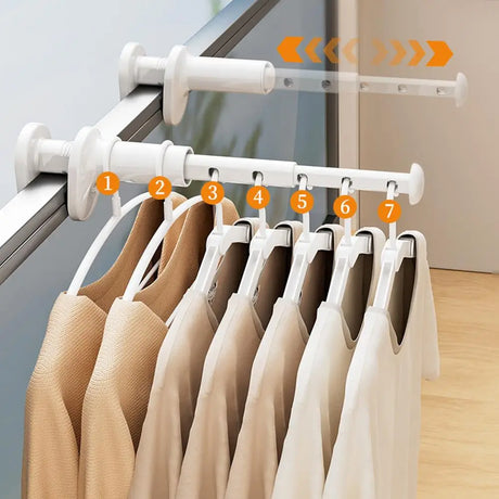 Travel Telescopic Clothes Rack Portable Clothes Hanger Multifunctional Storage Home Trip Antislip Clothing Drying Rack Tool