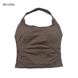 Impact Halter Top Push-Up Sports Bra Backless Design Yoga Tank Top Fitness Workout Activewear Gym Clothes Sports Bras