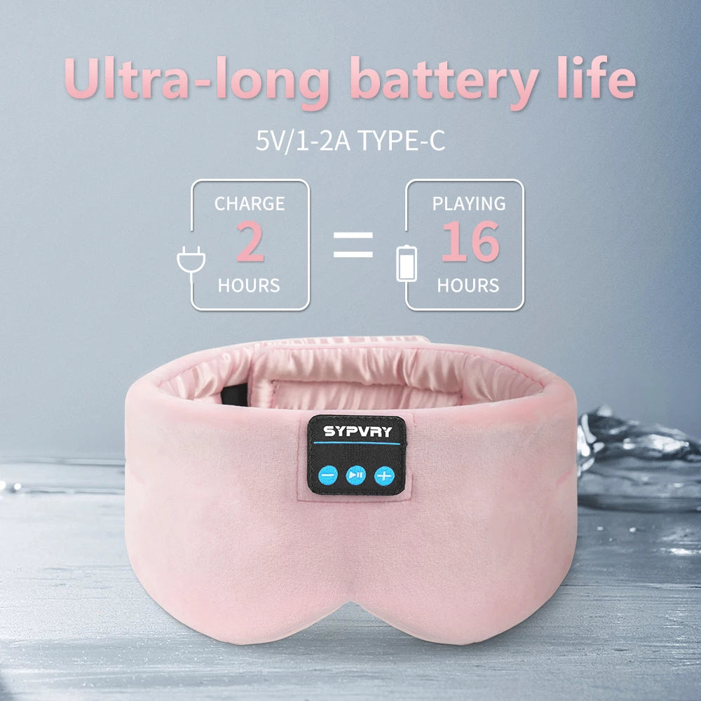 Sleeping Headphones Bluetooth Eye Mask for Women Men, Wireless Music Blackout Masks for Side Sleepers Insomnia Travel Gift