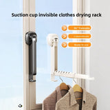 Folding Wall-mounted Clothes Drying Rack with Suction Cup Foldable Retractable Portable Clothes Drying Folding Clothes Racks