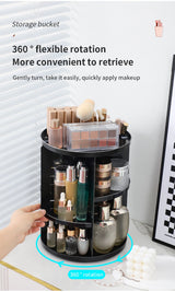 360 Degree Rotating Makeup Storage Box Rotating Layer Transparent Desktop Organizer Home Dresser Perfume Skin Care Shelf