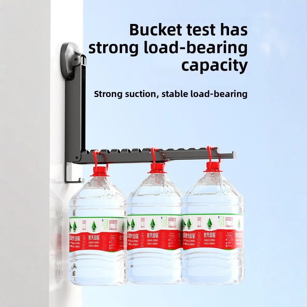 Folding Wall-mounted Clothes Drying Rack with Suction Cup Foldable Retractable Portable Clothes Drying Folding Clothes Racks